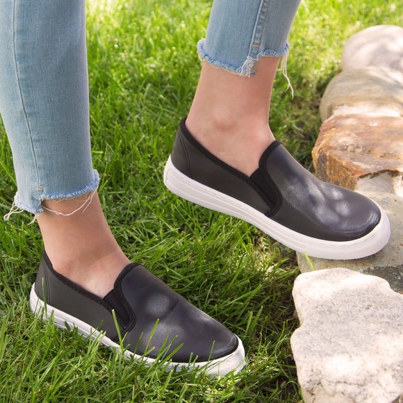 🆕 Black Satin Slip-on Sneakers - Picture 5 of 8